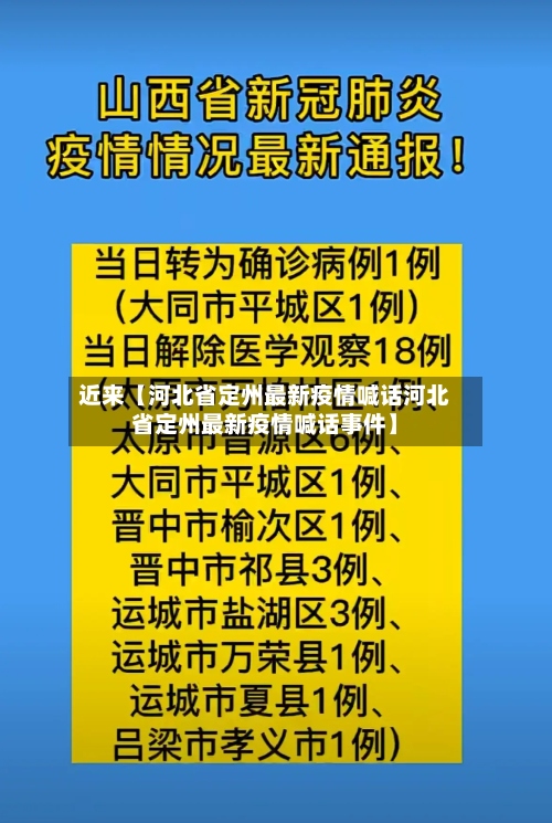 近来【河北省定州最新疫情喊话河北省定州最新疫情喊话事件】