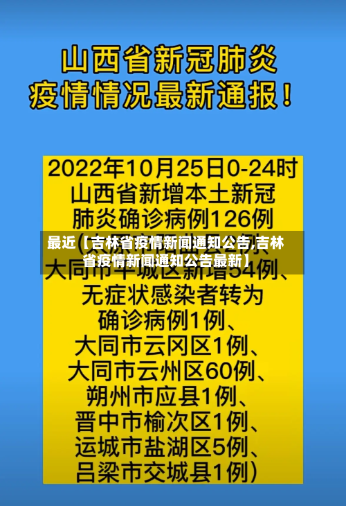 最近【吉林省疫情新闻通知公告,吉林省疫情新闻通知公告最新】
