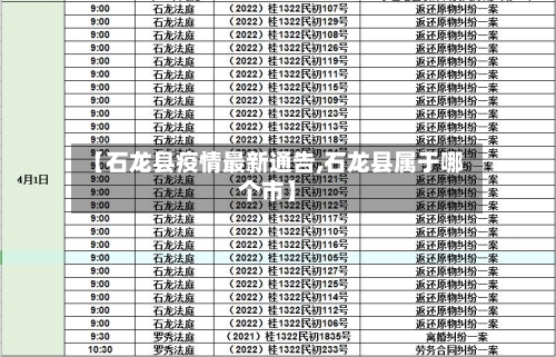【石龙县疫情最新通告,石龙县属于哪个市】