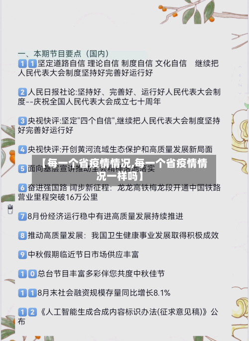 【每一个省疫情情况,每一个省疫情情况一样吗】