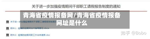 青海省疫情报备网/青海省疫情报备网址是什么