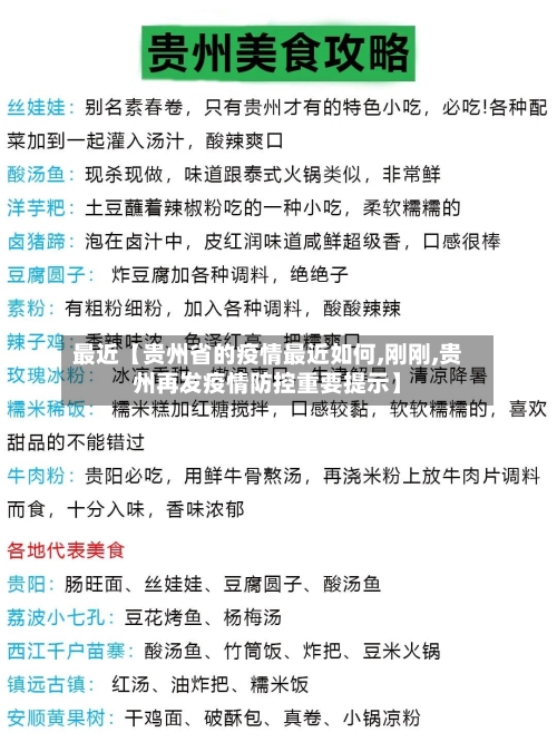 最近【贵州省的疫情最近如何,刚刚,贵州再发疫情防控重要提示】