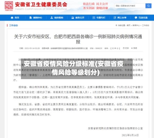 安徽省疫情风险分级标准(安徽省疫情风险等级划分)-第2张图片