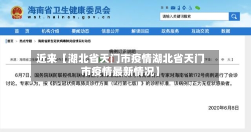 近来【湖北省天门市疫情湖北省天门市疫情最新情况】-第3张图片