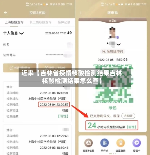 近来【吉林省疫情核酸检测结果吉林核酸检测结果怎么查】