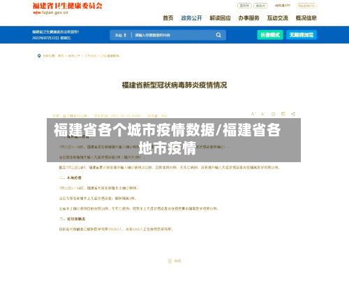 福建省各个城市疫情数据/福建省各地市疫情