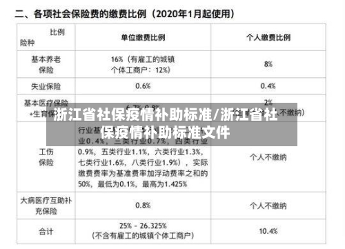 浙江省社保疫情补助标准/浙江省社保疫情补助标准文件