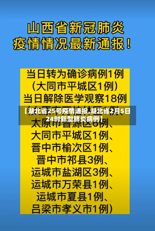 【湖北省25号疫情通报,湖北省2月5日24时新型肺炎病例】
