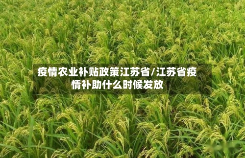 疫情农业补贴政策江苏省/江苏省疫情补助什么时候发放-第2张图片