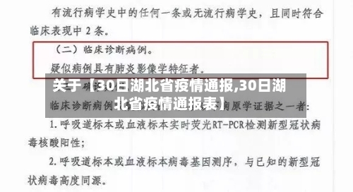 关于【30日湖北省疫情通报,30日湖北省疫情通报表】-第2张图片