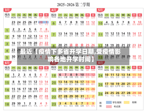 最近【疫情下多省开学日期,受疫情影响各地开学时间】