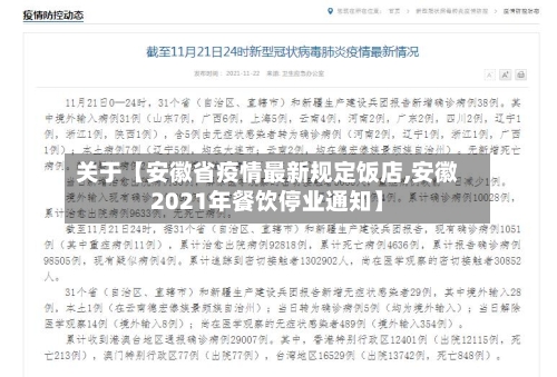 关于【安徽省疫情最新规定饭店,安徽2021年餐饮停业通知】