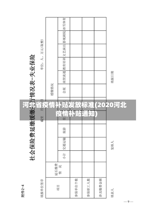 河北省疫情补贴发放标准(2020河北疫情补贴通知)